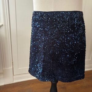 Joie Blue Sequin Mini Skirt Size XL